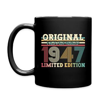 77th Birthday Original November 1947 Volume 47 - Full Colour Mug - black - Left