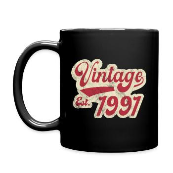 Vintage Est 1991 - Full Colour Mug - black - Left