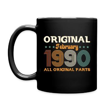 35ème anniversaire cadeau mari Original février 1990 - Mug uni - noir - Gauche