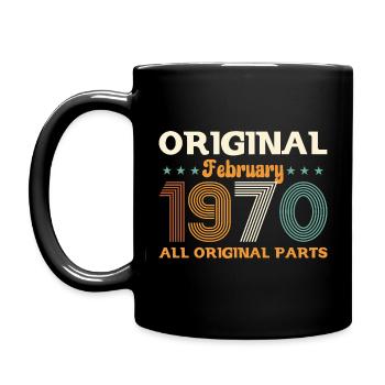 55ème anniversaire cadeau mari Original février 1970 - Mug uni - noir - Gauche