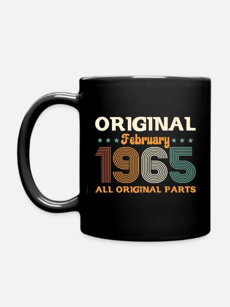 60. Geburtstag Geschenk Mann Original Februar 1965 - Tasse einfarbig - Schwarz
