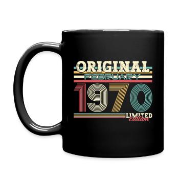 55ème anniversaire cadeau mari Original février 1970 - Mug uni - noir - Gauche