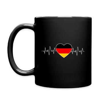 HEARTBEAT - HERZSCHLAG - DEUTSCHLAND - Tasse einfarbig - Schwarz - Links