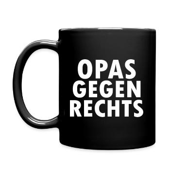 Opas gegen rechts - Tasse einfarbig - Schwarz - Links