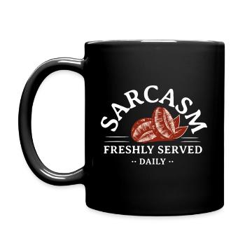 Sarcasm - Freshly served daily - Full Colour Mug - black - Left