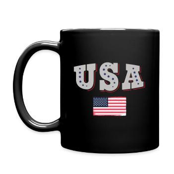 USA Fußball Trikot Amerikanische Flagge - Tasse einfarbig - Schwarz - Links