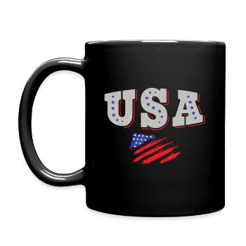 USA Fußball Trikot Amerikanische Flagge - Tasse einfarbig - Schwarz - Links