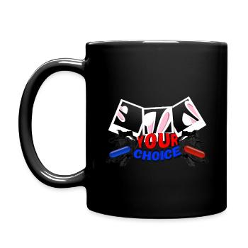 Your Choice Red or Blue follow the White Rabbit - Tasse einfarbig - Schwarz - Links