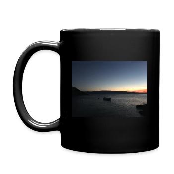 Sonnenuntergang am Meer - Tasse einfarbig - Schwarz - Links