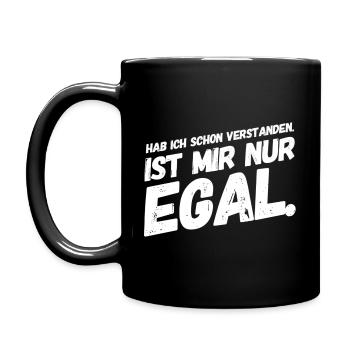 Hab ich schon verstanden, ist mir nur egal - Tasse einfarbig - Schwarz - Links