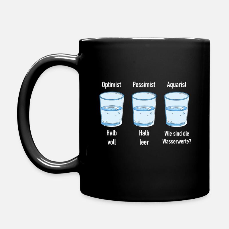 Wasserwerte Glas - Tasse einfarbig - Schwarz