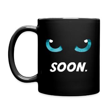 Cat Eyes Blue Soon - Full Colour Mug - black - Left