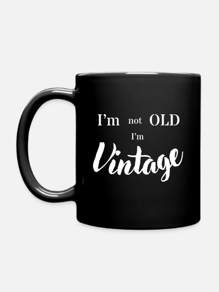 Not old but Vintage - Full Colour Mug - black
