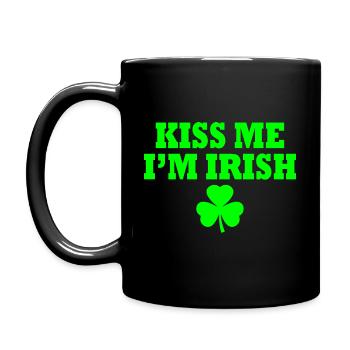 Kiss me im irish - Full Colour Mug - black - Left