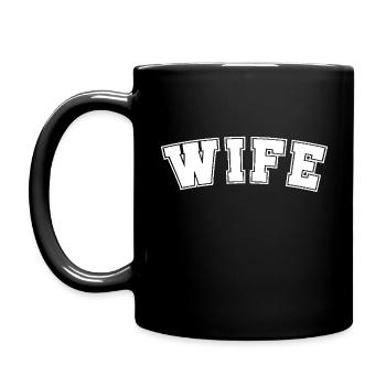 Ehefrau - Tasse einfarbig - Schwarz - Links