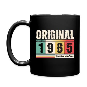 60. Geburtstag Geschenk Mann Original Februar 1965 - Tasse einfarbig - Schwarz - Links