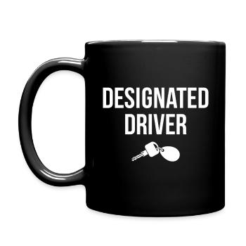 Designierter Fahrer - Tasse einfarbig - Schwarz - Links