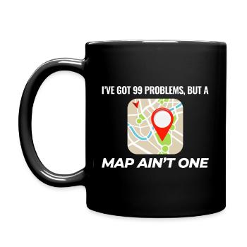 99 Problems Map Ain't One GIS Funny - Full Colour Mug - black - Left