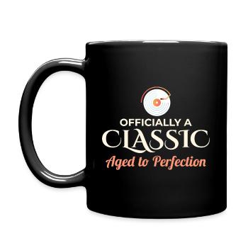 50. Geburtstag Klassische Vinyl-Schallplatte Vintage - Tasse einfarbig - Schwarz - Links