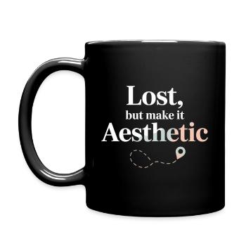 Lost But Aesthetic GIS Map Pin - Full Colour Mug - black - Left