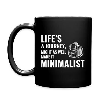 Life's a Journey Make It Minimalist GIS Backpack - Full Colour Mug - black - Left