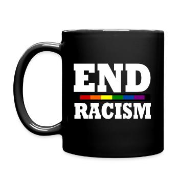 End Racism - Tasse einfarbig - Schwarz - Links