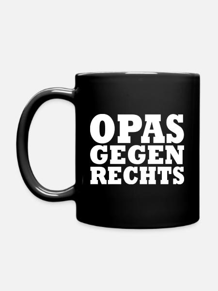Opas gegen rechts - Tasse einfarbig - Schwarz