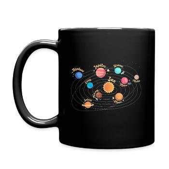 Enfants Système solaire Planètes spatiales - Mug uni - noir - Gauche