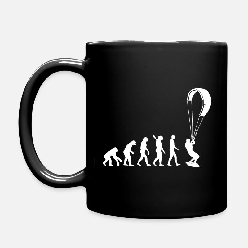 Kitesurfen - Evolution des Menschen, Darwin - Tasse einfarbig - Schwarz
