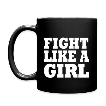 Fight like a girl - Mug uni - noir - Gauche