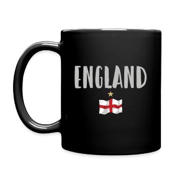 England Fußball Trikot Englische Flagge - Tasse einfarbig - Schwarz - Links