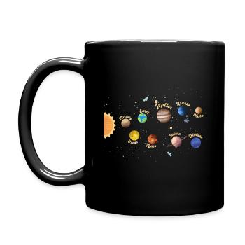 Sonnensystem Planeten Weltraum Kinder Wissen - Tasse einfarbig - Schwarz - Links