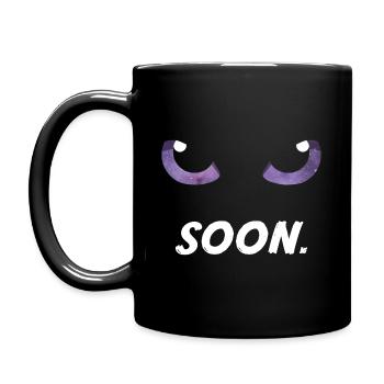 Katzenaugen bald lila - Tasse einfarbig - Schwarz - Links