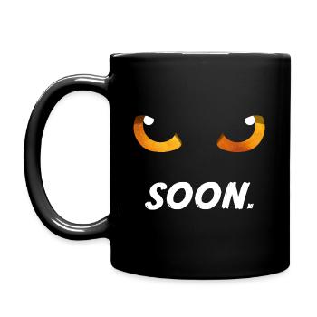 Katzenaugen Orange bald - Tasse einfarbig - Schwarz - Links