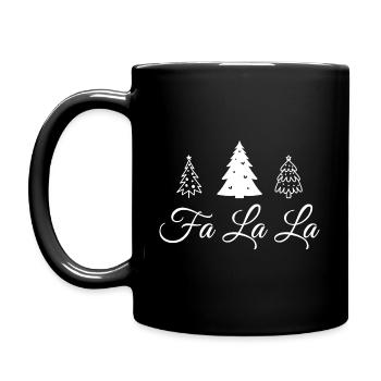 Christmas Trees Fa la la - Full Colour Mug - black - Left