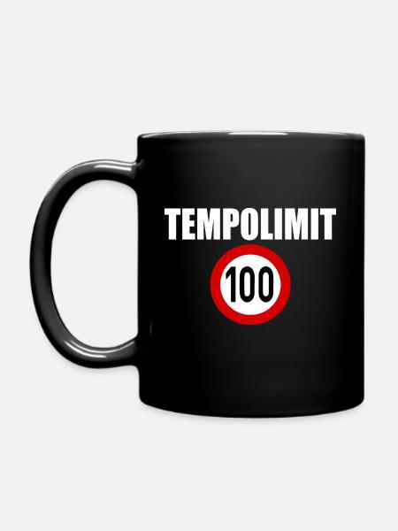 Tempolimit 100 - Tasse einfarbig - Schwarz