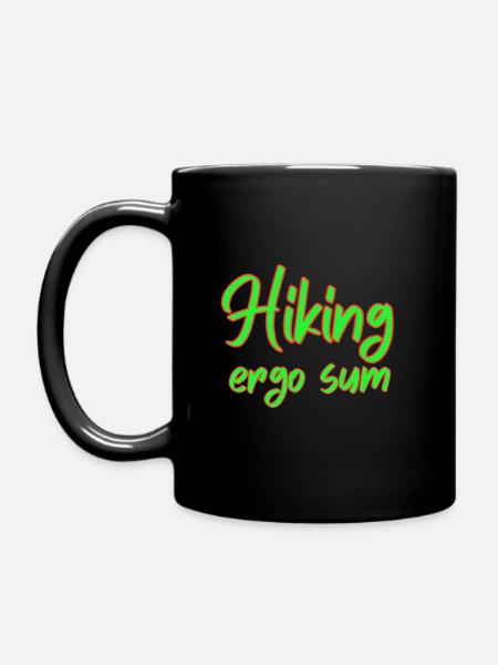 Wandern ergo Summe - Tasse einfarbig - Schwarz