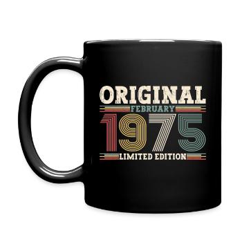 50th Birthday Gift Husband Original February 1975 - Full Colour Mug - black - Left