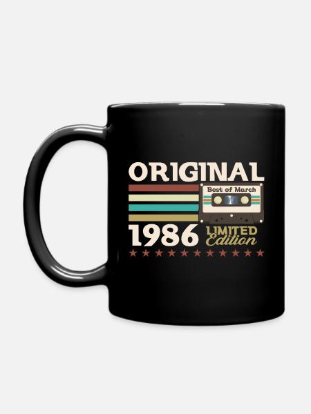 39. Geburtstag Kassette Februar Jahrgang 1986 - Tasse einfarbig - Schwarz