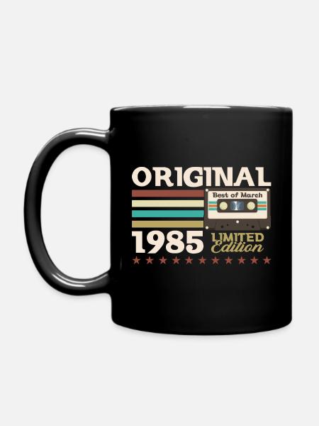 40. Geburtstag Kassette März Jahrgang 1985 - Tasse einfarbig - Schwarz