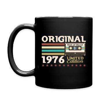 Cassette 49ème Anniversaire Février Millésime 1976 - Mug uni - noir - Gauche