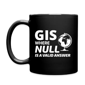 Geospatial Null Value Cartography GIS Humor - Full Colour Mug - black - Left