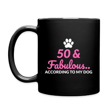 50 Fabelhafte nach meinem Hundegeburtstag - Tasse einfarbig - Schwarz - Links