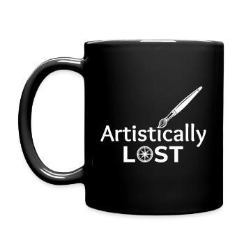 Artistically Lost Compass Map Design - Full Colour Mug - black - Left