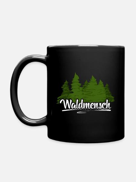 Waldmensch - Tasse einfarbig - Schwarz
