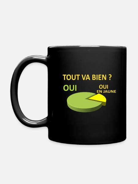 DEFAKATOR Tout Va Bien En Jaune - Mug uni - noir