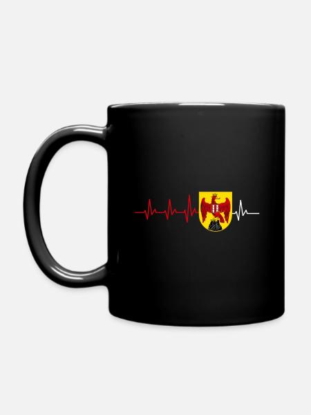 BURGENLAND BURGENLÄNDER HEARTBEAT GIFT - Full Colour Mug - black