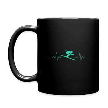 HERZSCHLAG SCHIFAHREN LUSTIGES SCHIFAHRER GESCHENK - Tasse einfarbig - Schwarz - Links