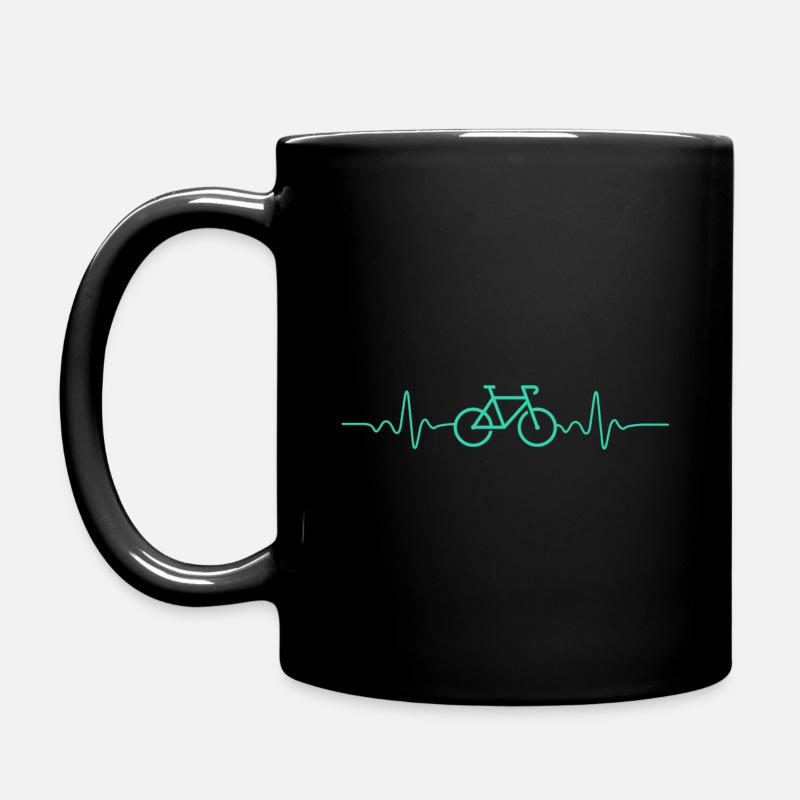 HERZSCHLAG RADFAHREN LUSTIGES RADFAHRER GESCHENK - Tasse einfarbig - Schwarz