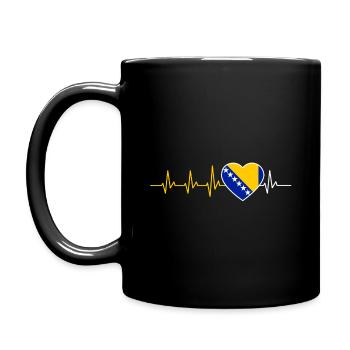 BOSNIA HEARTBEAT HERZEGOVINA BALKAN GIFT - Full Colour Mug - black - Left